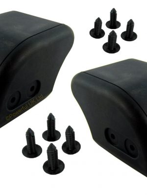 DEFENDER BUMPER BLACK RUBBER END CAP KIT 2 BUMPER CAPS AND 8 FIXINGS DPT100070