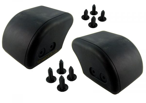 DEFENDER BUMPER BLACK RUBBER END CAP KIT 2 BUMPER CAPS AND 8 FIXINGS DPT100070