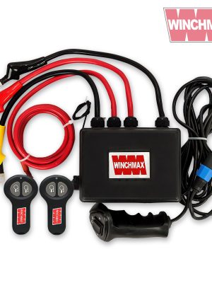 WINCHMAX COMPLETE 12V WINCH CONTROL BOX, WANDER LEAD & TWIN WIRELESS REMOTE CONTROL