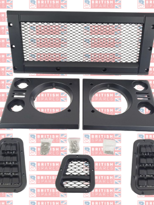 Land Rover Defender Mesh Style Satin Black Face Lift Kit Part