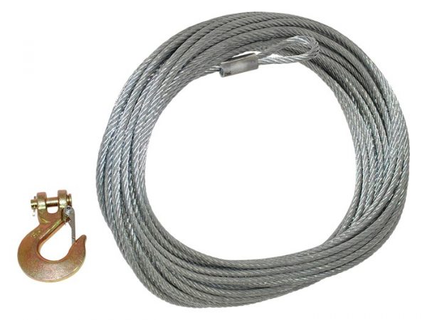 Replacement Galvanised Winch Cable with Hook
