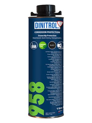 Dinitrol 958 1litre / Canister / Black / Waterborne Stonechip Protection  [ DA5187 ]