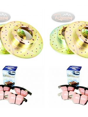 LAND ROVER P38 DRILLED & GROOVED BRAKE DISCS & EBC PADS FRONT & REAR-PBDK15