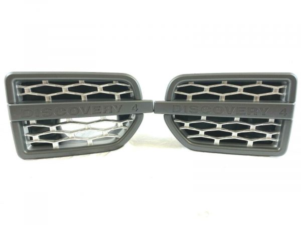 LR Discovery 4 Supercharged Look- Grey Frame 3D Silver Mesh Side Vents  RE9022