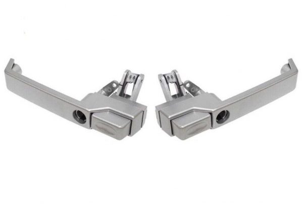 Land Rover Defender >2006 - Silver Exterior Front Door Handles PAIR - DA6898/97
