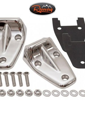 Land Rover Defender - Pair Stainless Steel & Polished Bonnet Hinges - DA1152SS