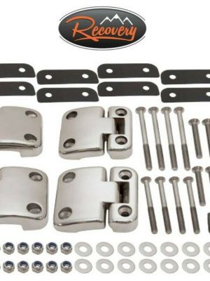 Land Rover Defender - Set Of 4 Polished Stainless Steel 2nd Row Door Hinges Kit