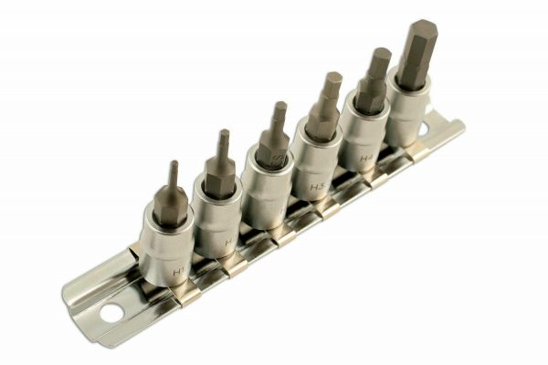 Laser Tool -1/4 Drive Hex Allen Key Socket Bit 1.5mm to 6mm On Socket Rail -5682