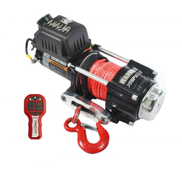 WARRIOR NINJA C3500 12v ELECTRIC WINCH WITH SYNTHETIC ROPE + WIRELESS REMOTE