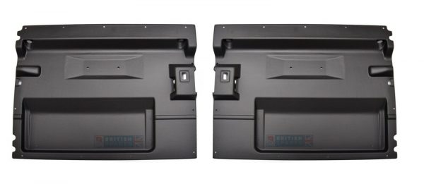 LAND ROVER SERIES 2 2A 3 - PAIR BLACK ABS INTERIOR DOOR CARD PANELS -TR252A/253A