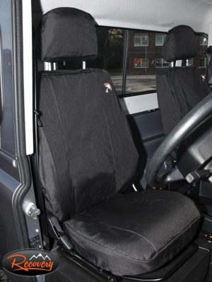LAND ROVER DEFENDER BLACK FRONT WATERPROOF SEAT COVERS SET (PAIR) - DA2818BLACK