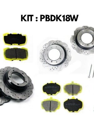 LR DEFENDER 110 TD5 PERFORMANCE BRAKE DRILLED & GROOVED WAVY DISCS + PADS