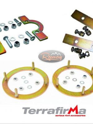 LR DEFENDER 90 - FRONT AND REAR COIL SPRING RETAINING PLATES TF505 TF506 TF502