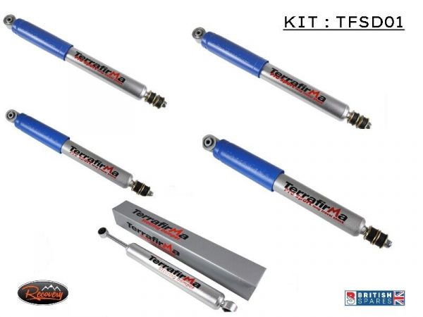 RANGE ROVER P38 TERRAFIRMA PROSORT SHOCKS & STEERING DAMPER KIT TERRAFIRMA