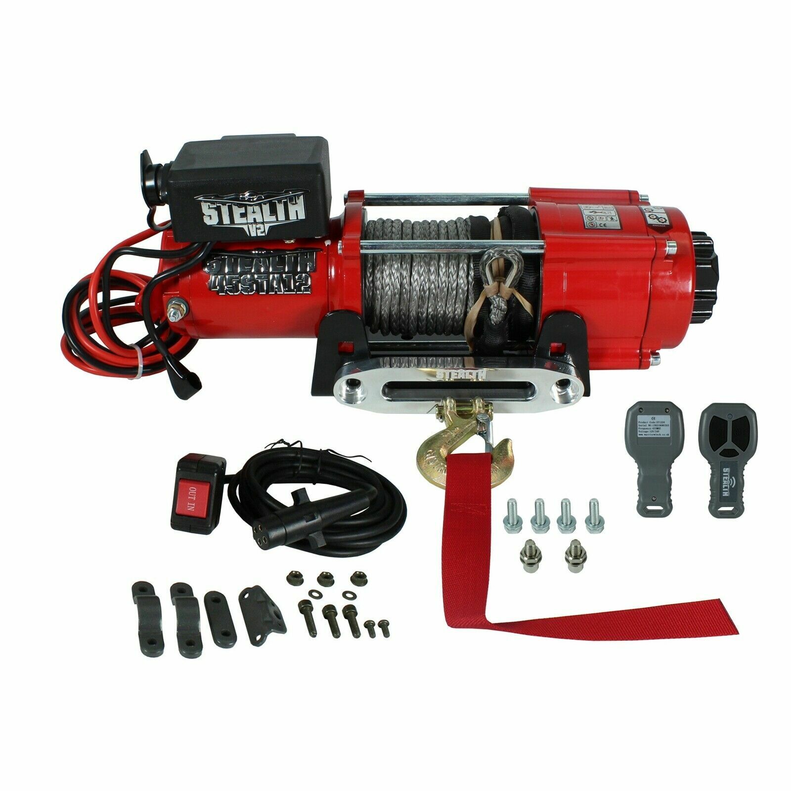 Stealth 4500lb 12v Electric Winch With Synthetic Rope