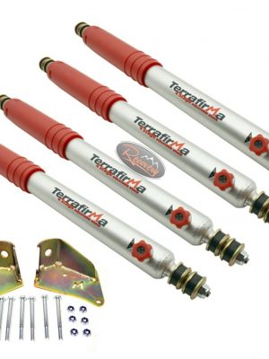 DEFENDER - TERRAFIRMA +5" 4 STAGE ADJUSTABLE SHOCK ABSORBER SET INC MOUNT KIT