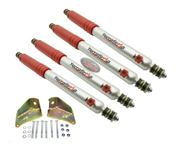 DEFENDER - TERRAFIRMA +5" 4 STAGE ADJUSTABLE SHOCK ABSORBER SET INC MOUNT KIT