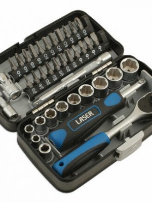 LASER TOOLS  GLOVEBOX SIZE 1/4 DRIVE 38 PIECE SET SOCKET RATCHET
