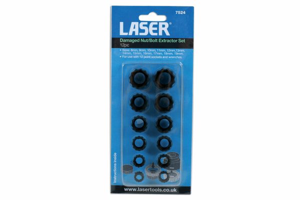 Laser - Damaged Nut/Bolt Extractor Set 12pc - 7524