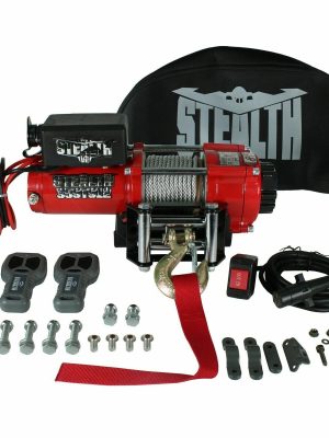 Stealth 3500lb 12v Electric Winch Including Steel Rope & Winch Cover