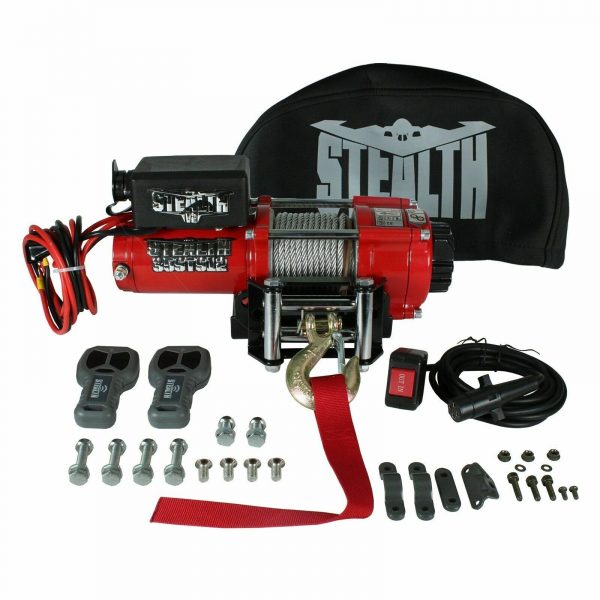 Stealth 3500lb 12v Electric Winch Including Steel Rope & Winch Cover