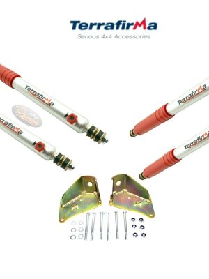 LR DEF/DISCO 1 TERRAFIRMA +5" 4 STAGE ADJUSTABLE SHOCK ABSORBER SET & MOUNT KIT