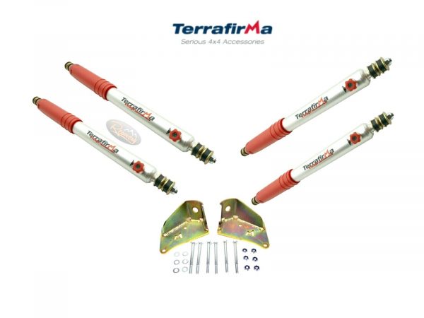 LR DEF/DISCO 1 TERRAFIRMA +5" 4 STAGE ADJUSTABLE SHOCK ABSORBER SET & MOUNT KIT