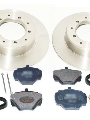LAND ROVER DEFENDER 90 1994>16 - NEW REAR BRAKE DISCS & PADS + FITTING KIT SET