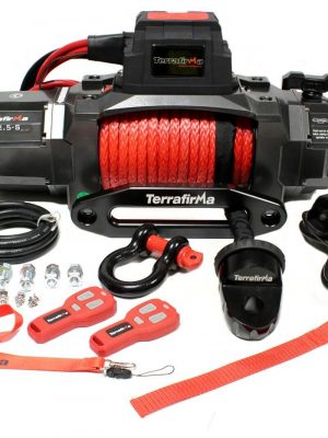 Terrafirma M12.5S 12v electric winch synthetic rope & 2 wireless remotes TF3320