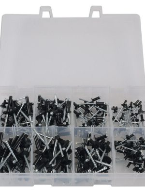 Connect - Box Of 200 - Popular Black Large Flange Rivets Assorted - 31844