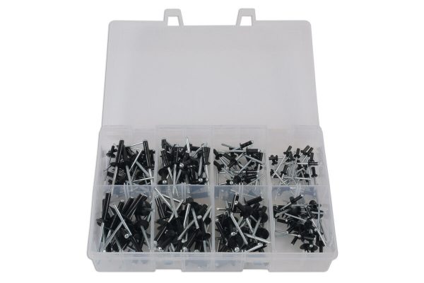 Connect - Box Of 200 - Popular Black Large Flange Rivets Assorted - 31844