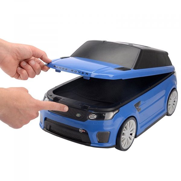 KIDS BLUE RIDE ON TOY CAR & SUITCASE - RANGE ROVER SPORT SVR CONVERTIBLE - Image 4