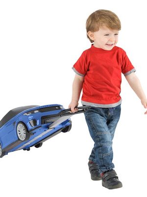 KIDS BLUE RIDE ON TOY CAR & SUITCASE - RANGE ROVER SPORT SVR CONVERTIBLE