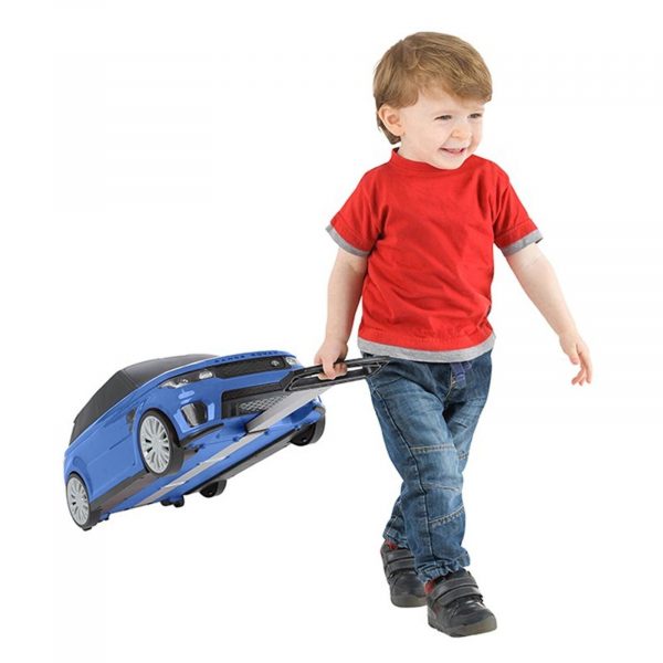 KIDS BLUE RIDE ON TOY CAR & SUITCASE - RANGE ROVER SPORT SVR CONVERTIBLE