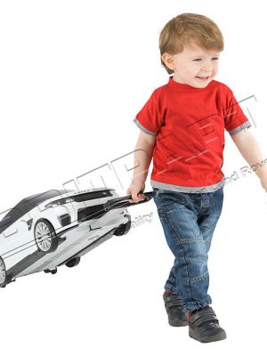 KIDS WHITE RIDE ON TOY CAR & SUITCASE - RANGE ROVER SPORT SVR CONVERTIBLE