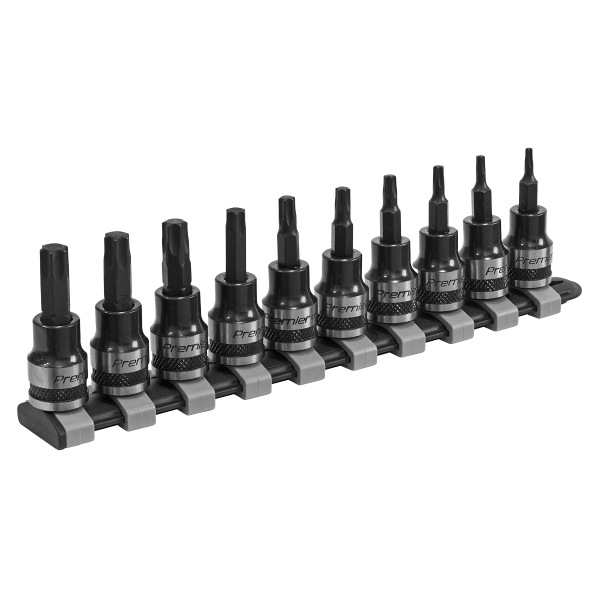 SEALEY BLACK PREMIER RANGE TORX STAR KEY SOCKETS T10 - T50 10 Piece