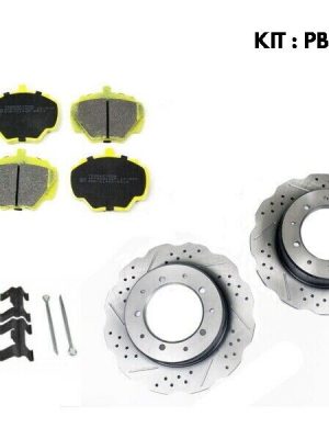 DEFENDER TD5 - PERFORMANCE BRAKE KIT DRILLED & GROOVED WAVY DISC & PADS
