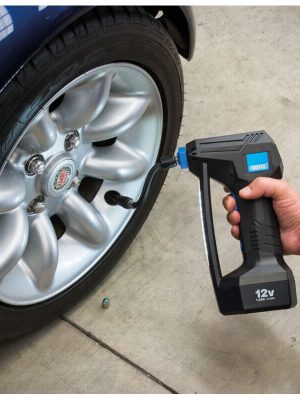 Draper - 12v Cordless Car / Van / Bike Tyre Digital Air Compressor Inflator