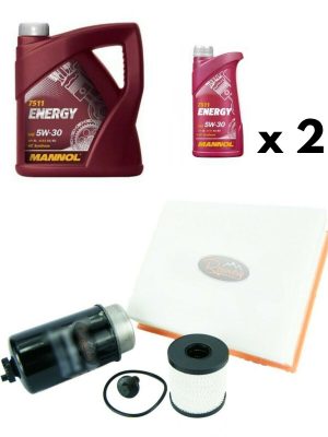 LAND ROVER DEFENDER 2.4 TDCi PUMA 2007>16 SERVICE FILTER KIT+ 7 LTRS MANNOL OIL