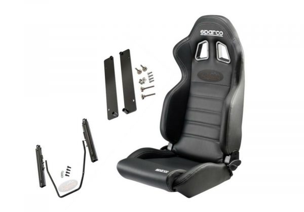 LAND ROVER DEFENDER SPARCO R100 BLACK LEATHERETTE SEAT KIT- DA7301 DA7306 DA7307