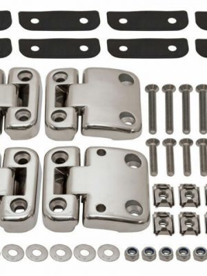 Land Rover Defender 90 - Set Of 4 Polished Stainless Steel Front Row Door Hinges