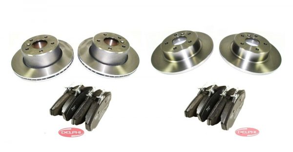 Land Rover Discovery 2 - FRONT & REAR Brake Discs + Delphi Brake Pads Set