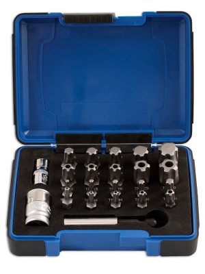Laser 23 Pce 5 Sided Torx Security/Tamperproof Security Bit Set + Adaptors, 5031