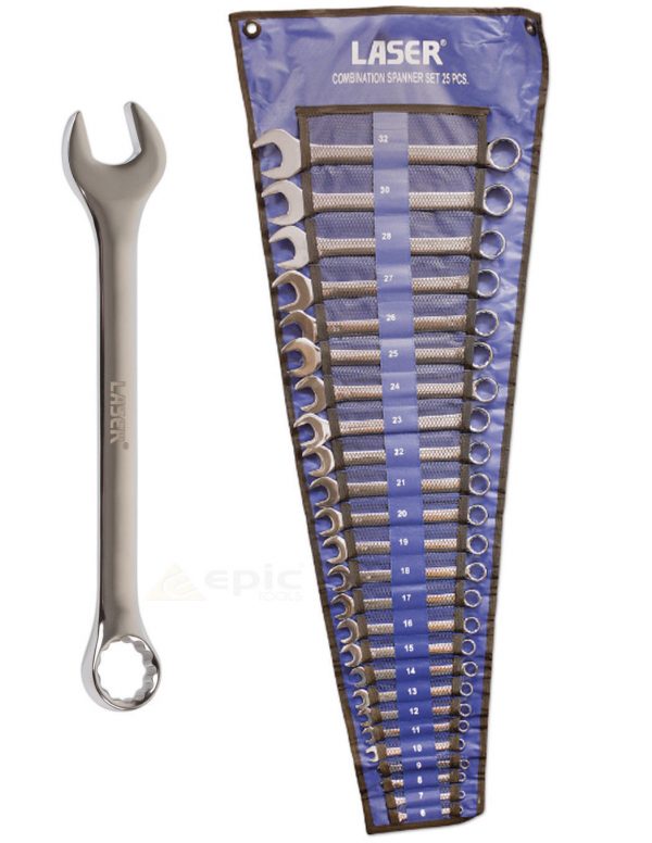NEW LASER 25 Piece Metric Combination Open-End Spanner/Wrench Set 6mm-32mm 6396