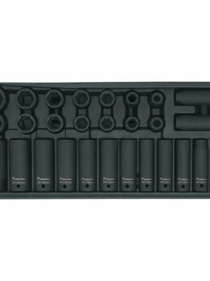 Sealey Tools Tool Tray DEEP & STANDARD Impact Socket Set 28pce 1/2 Drive Metric