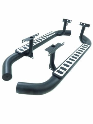 LAND ROVER Defender 90 ‘Fire & Ice’ style Ebony (EBONY & IVORY) steps (2)UK MADE
