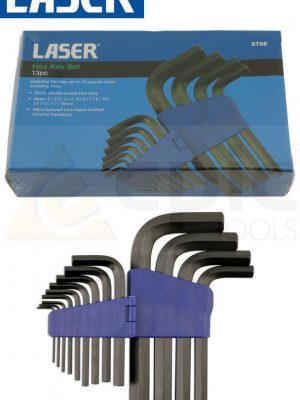 Laser 13 Pce LARGE/JUMBO Hex/Allen Key Set Metric 2mm - 12mm,14mm,17mm,19mm 5786