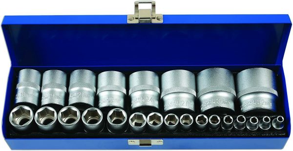 Laser Tools - Socket Tool Set 4-32mm 1/4 and1/2 Drive Chrome Vanadium - 6919