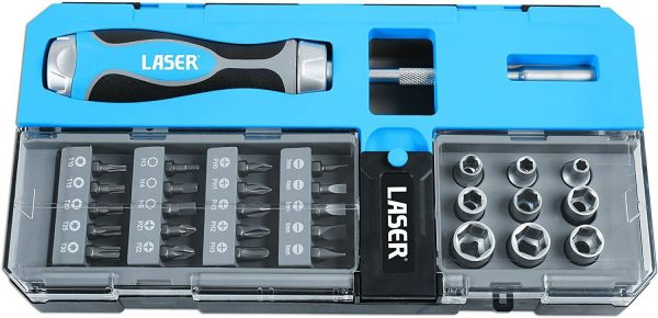 Laser Tools - Socket and Bit Set 1/4"D 33pc - 6992